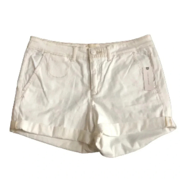 Anthropologie Chino white relaxed cuffed shorts Sz 28 New with tags - Picture 1 of 11